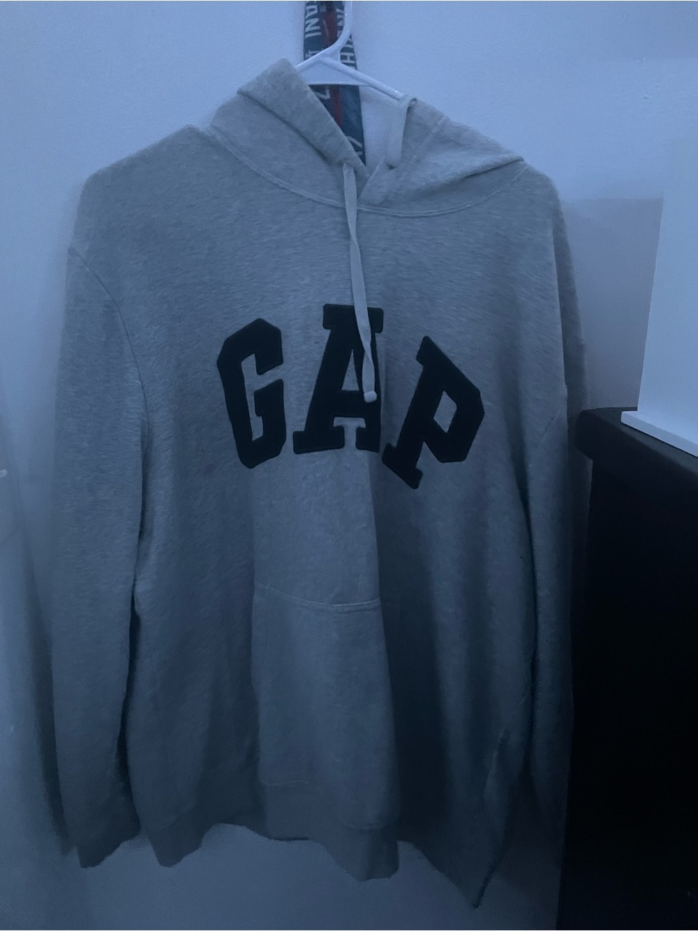 GAP Light Gray Pullover Hoodie with Black Logo